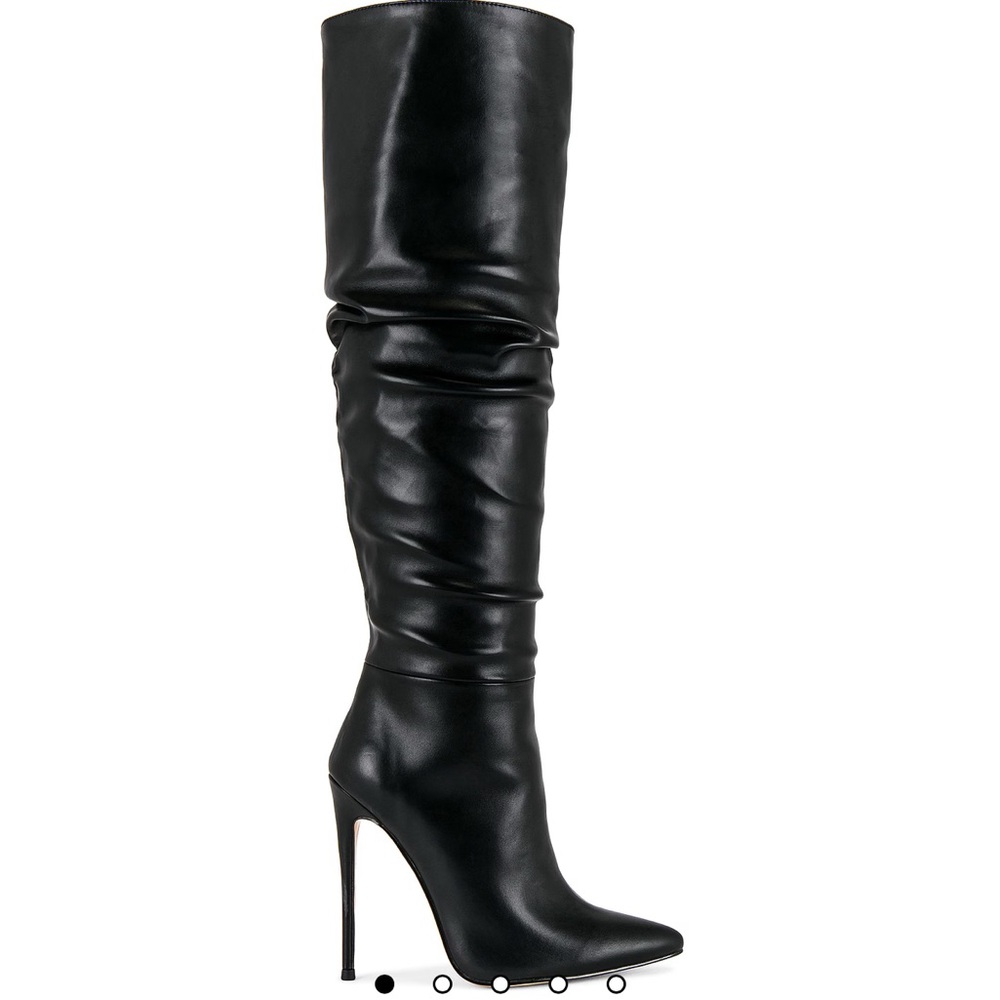 Black Leather Knee-High Boots